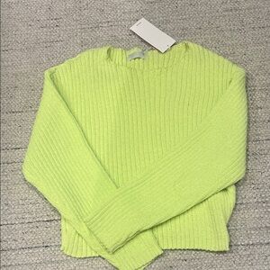 Q2 Bright Green Ribbed Women's Sweater